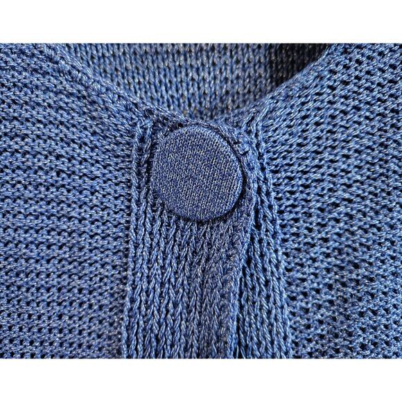 STYLE & CO Women L Shrug Cardigan Sweater Button Cobalt Blue Silver Cropped NEW - Picture 5 of 8